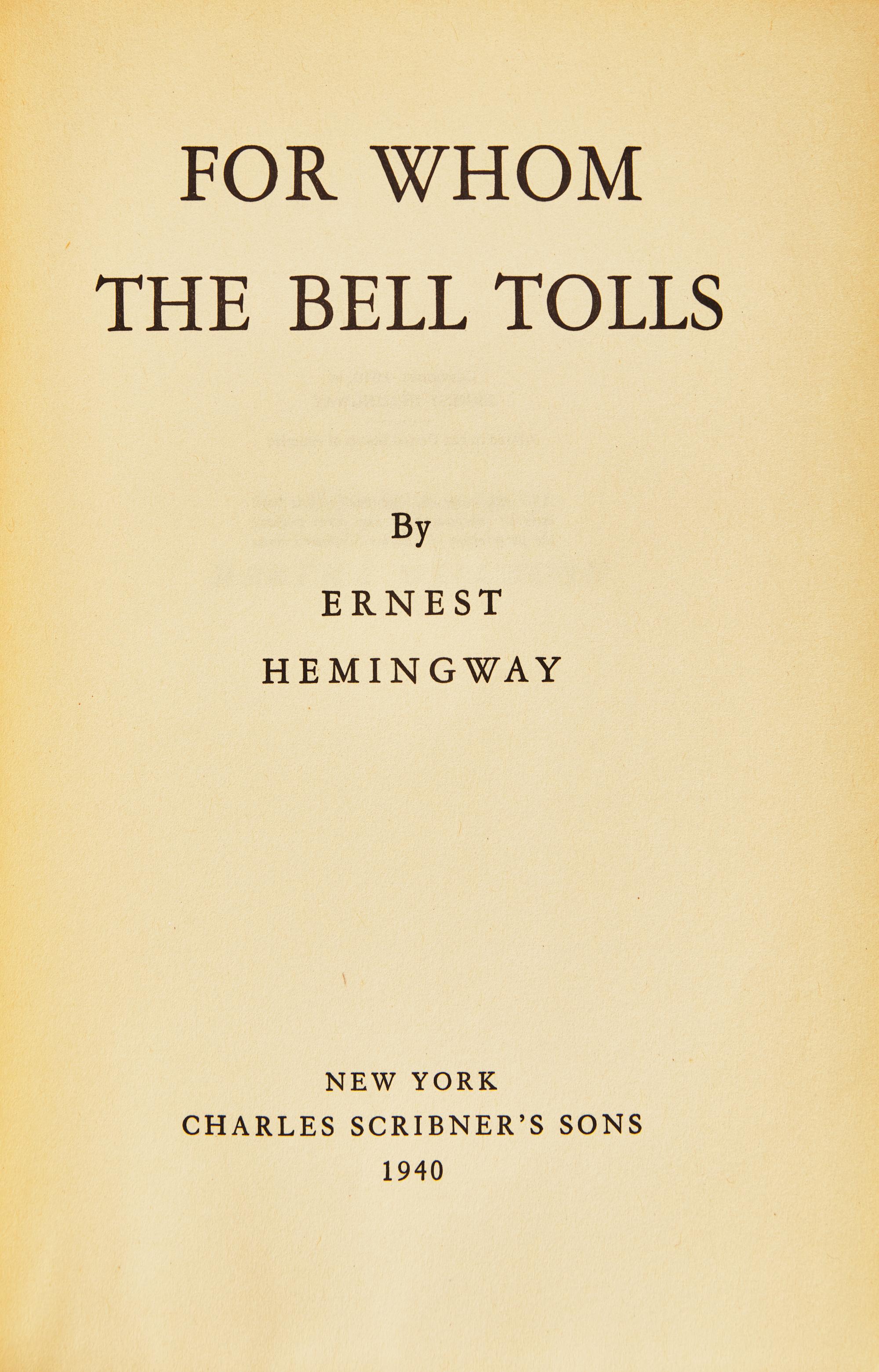 [Literature] Hemingway, Ernest. For Whom the Bell Tolls