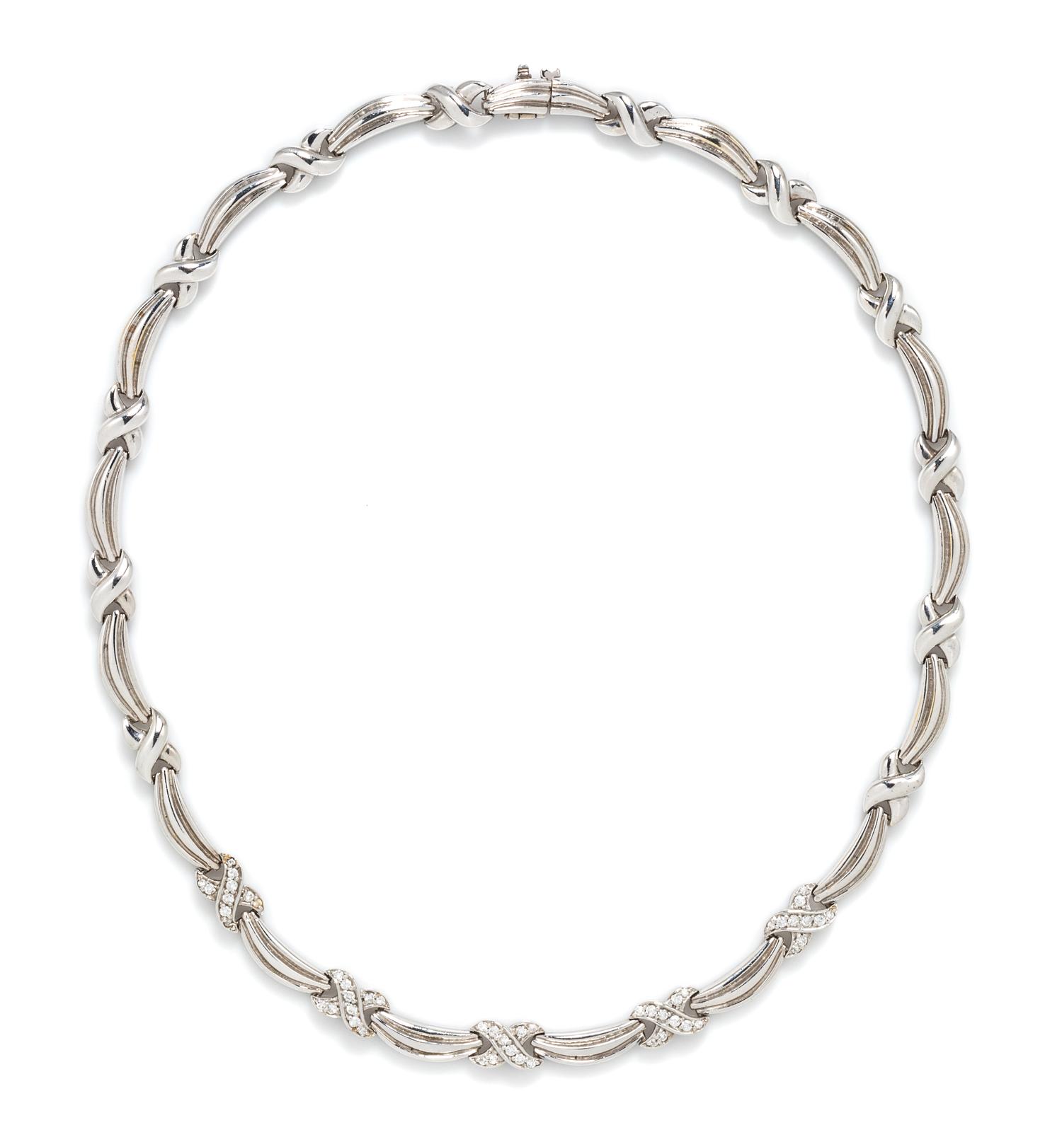 An 18 Karat White Gold and Diamond Collar Necklace,