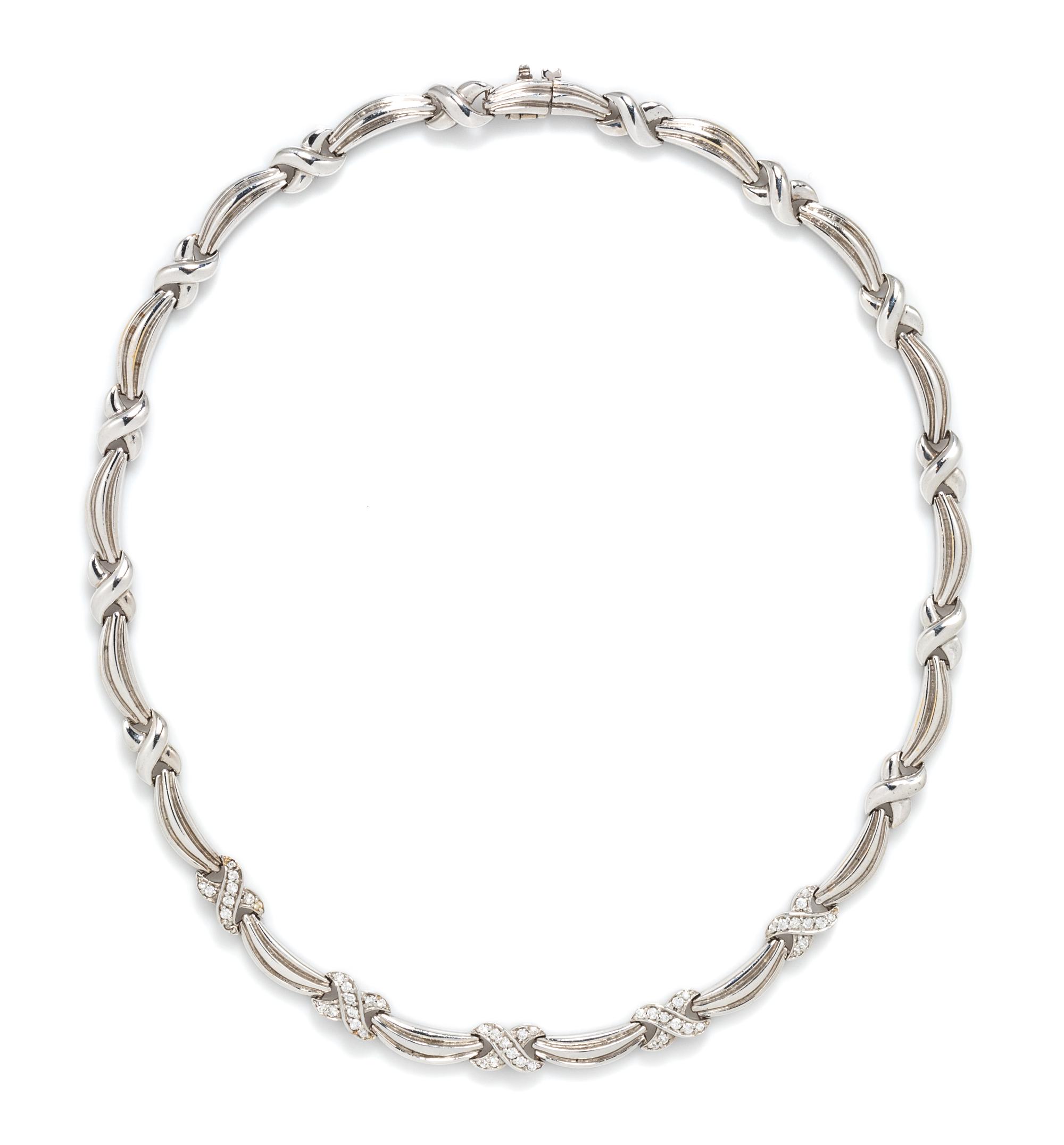 An 18 Karat White Gold and Diamond Collar Necklace,