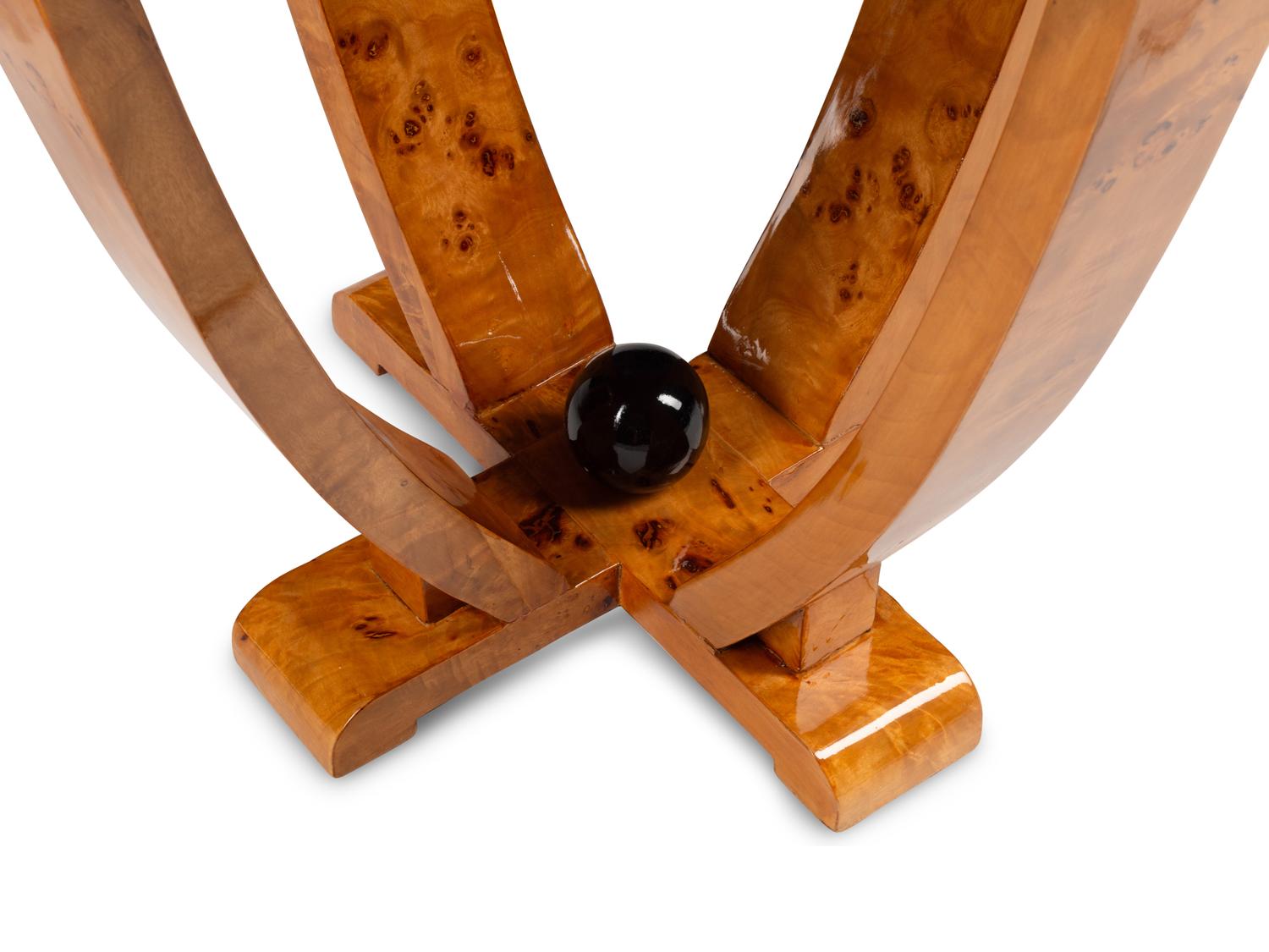 A Pair of Contemporary Burlwood Side Tables
