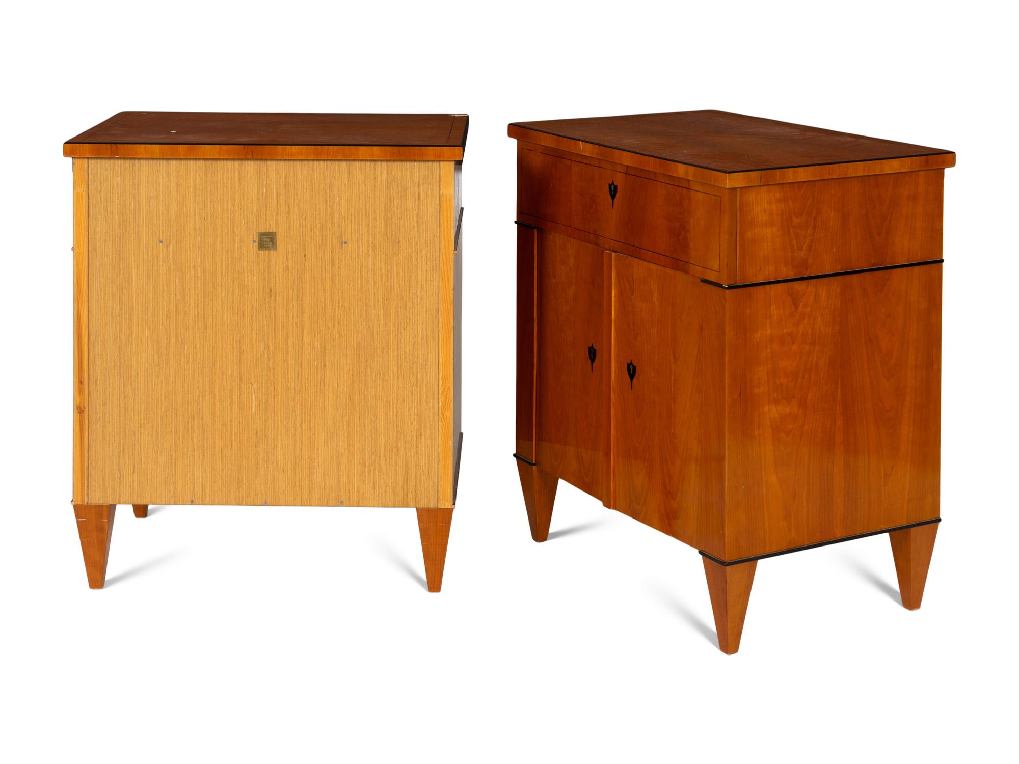 A Pair of Biedermeier Style Half-Cabinets