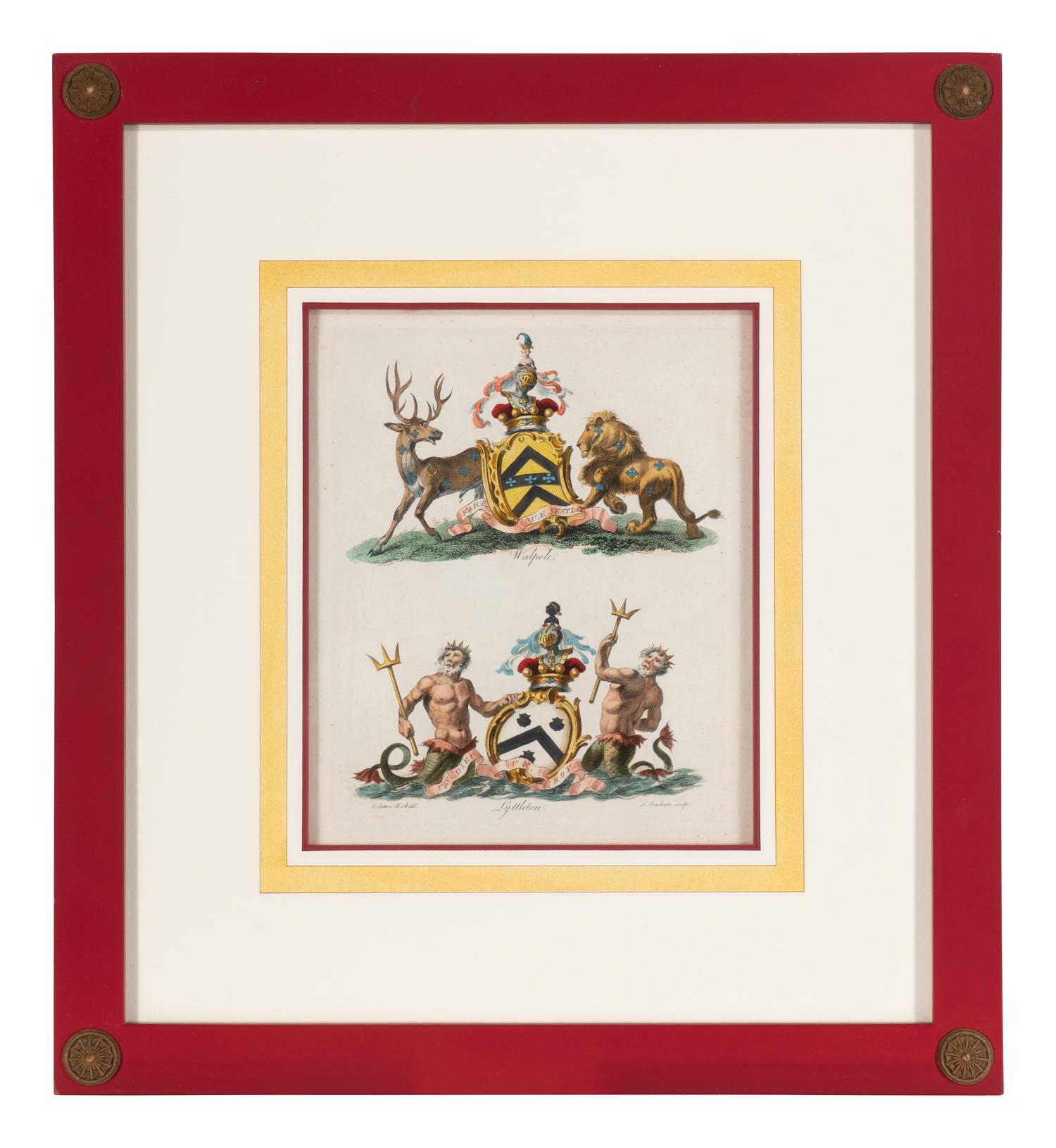 A Set of Ten English Engravings of Coats of Arms
