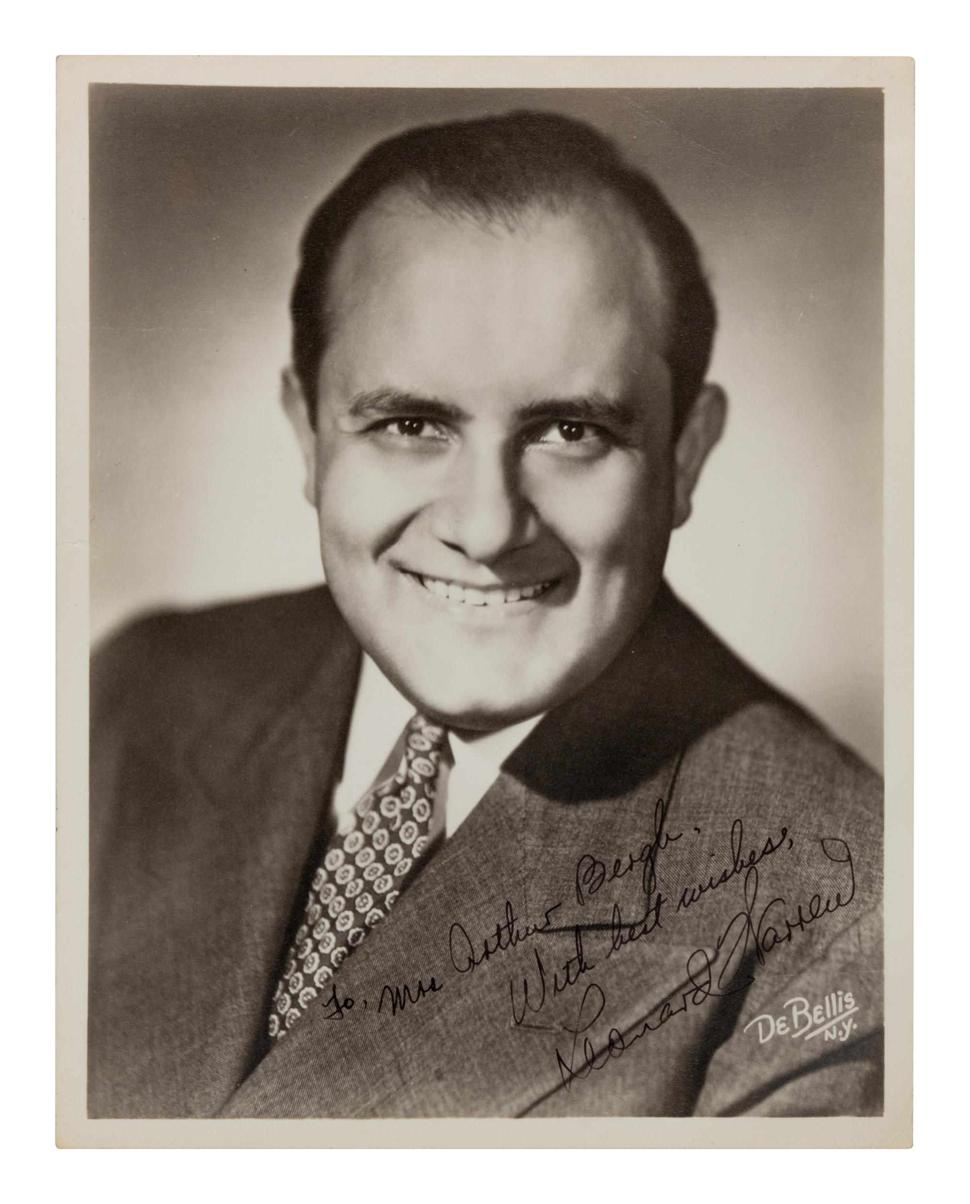 [20TH-CENTURY OPERA SINGERS]. A group of 5 photographs of opera singers from the 1940s, most signed and inscribed, comprising images of: