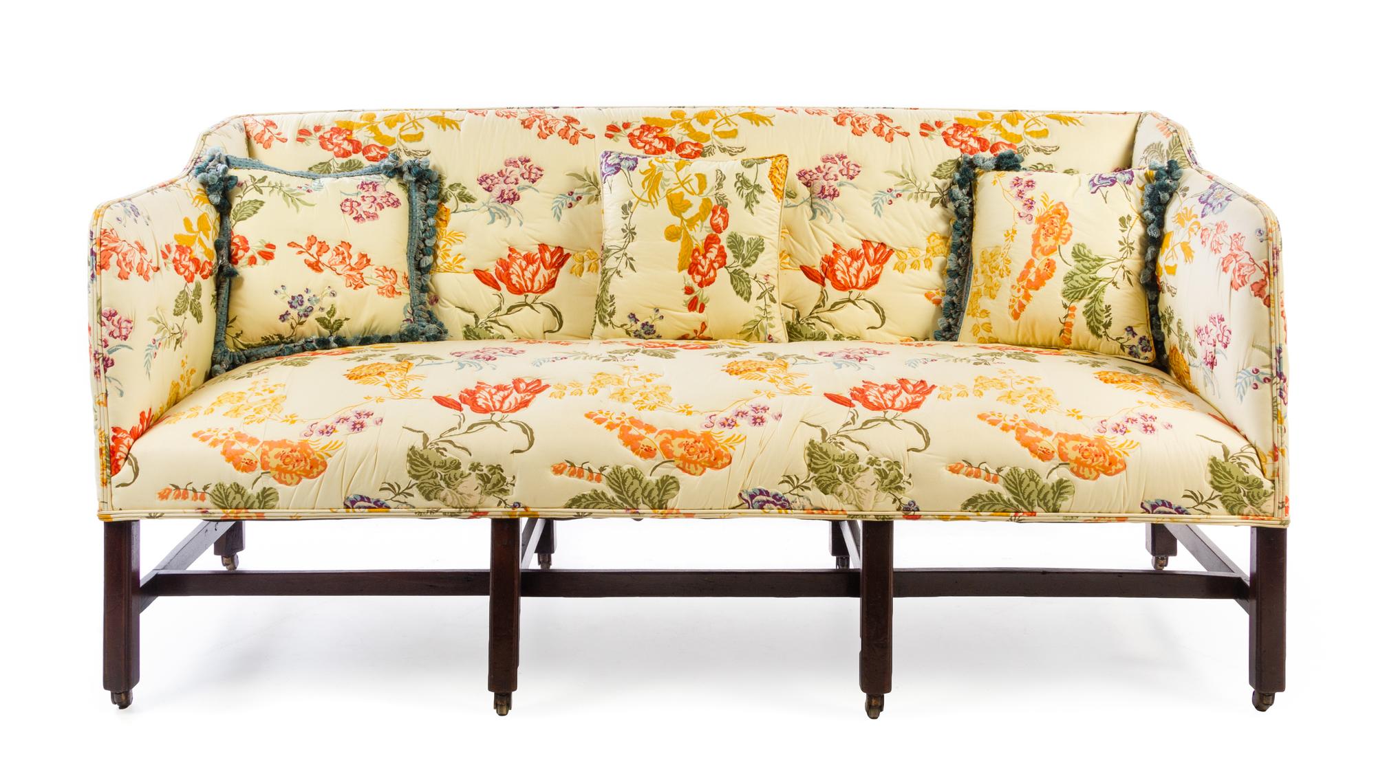 A George III Mahogany Sofa Height 34 1/8 x width 72 x depth 30 inches. — 19TH CENTURY