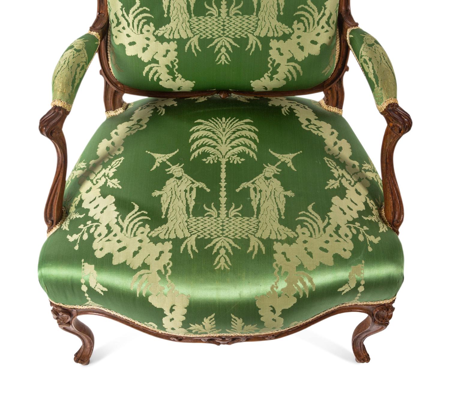 A Pair of Louis XV Beechwood Fauteuils