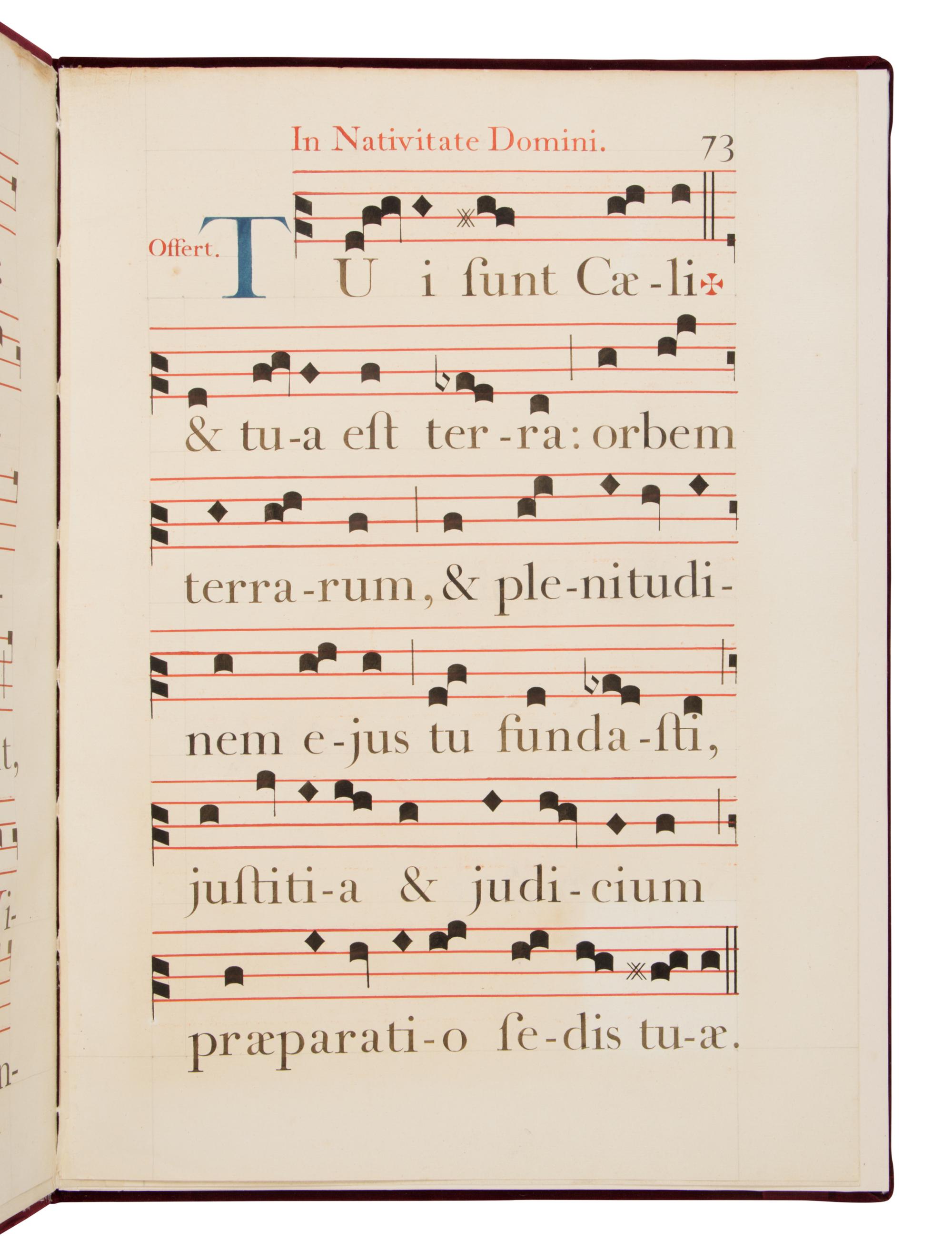FRANÇOIS LAURENT GILBERT (scribe) (active, Paris, mid-eighteenth century) Benedictine Gradual (Fragment), in Latin, illuminated manuscript on paper [France, Paris, 1751]