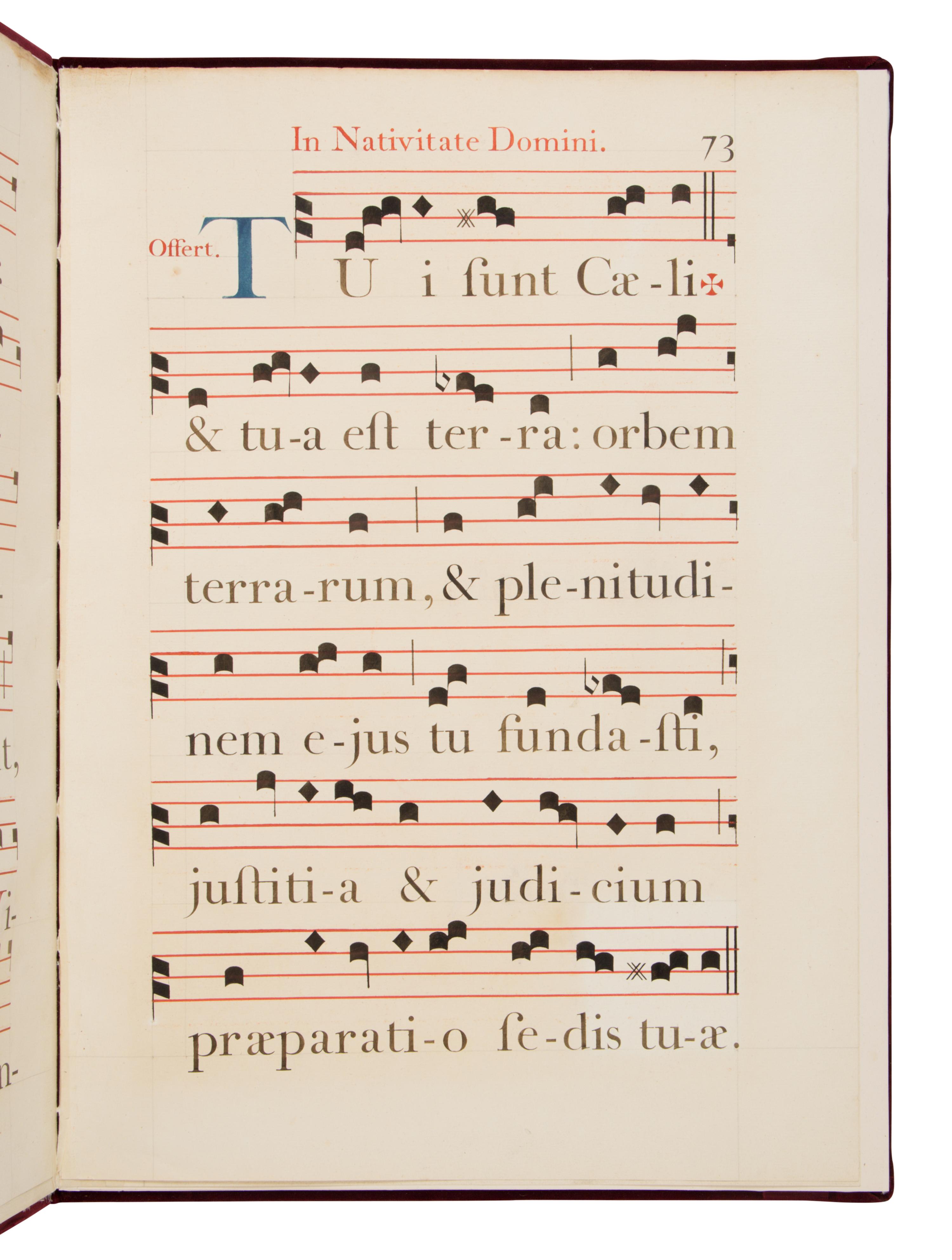 FRANÇOIS LAURENT GILBERT (scribe) (active, Paris, mid-eighteenth century) Benedictine Gradual (Fragment), in Latin, illuminated manuscript on paper [France, Paris, 1751]