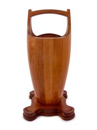 A Danish Teak Waste Pail and Stand
