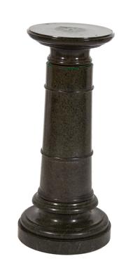 A Green Marble Three-Part Pedestal Height 36 inches. — 19TH CENTURY