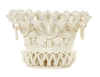A French Creamware Basket Height 7 1/2 x width 11 3/8 x depth 9 1/4 inches. — CH. BOISSIMON & CIE, LANGEAIS, 19TH CENTURY