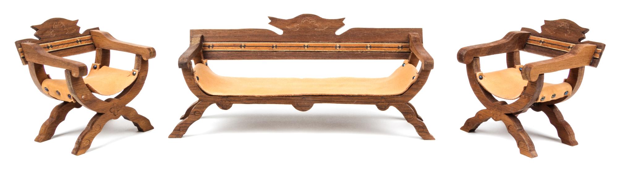 Three Southwestern Style Furniture Articles Width of bench 6 1/2 inches. — Joe and Kay Franek