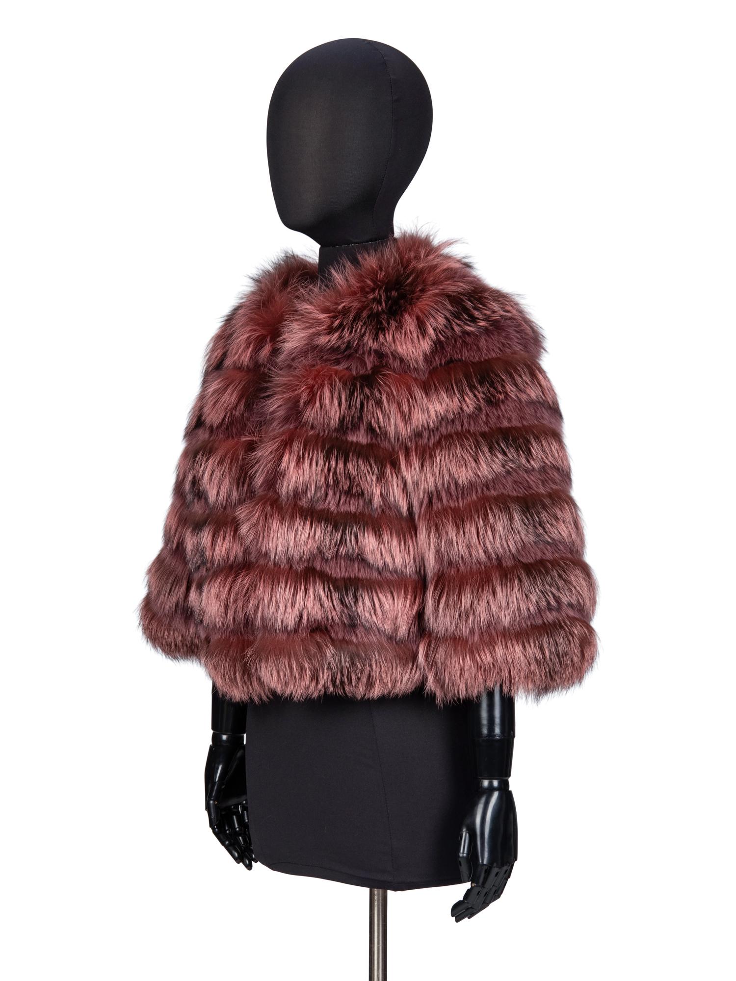 A ROSE PINK FOX FUR JACKET
