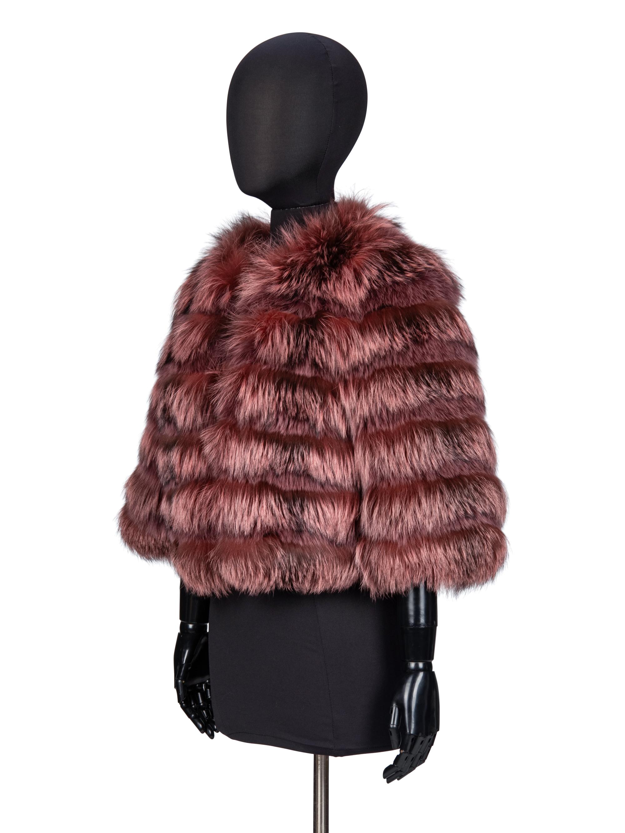 A ROSE PINK FOX FUR JACKET
