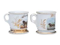Two Teamster's Porcelain Occupational Shaving Mugs