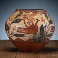Zia Four-Color Polychrome Pottery Jar
