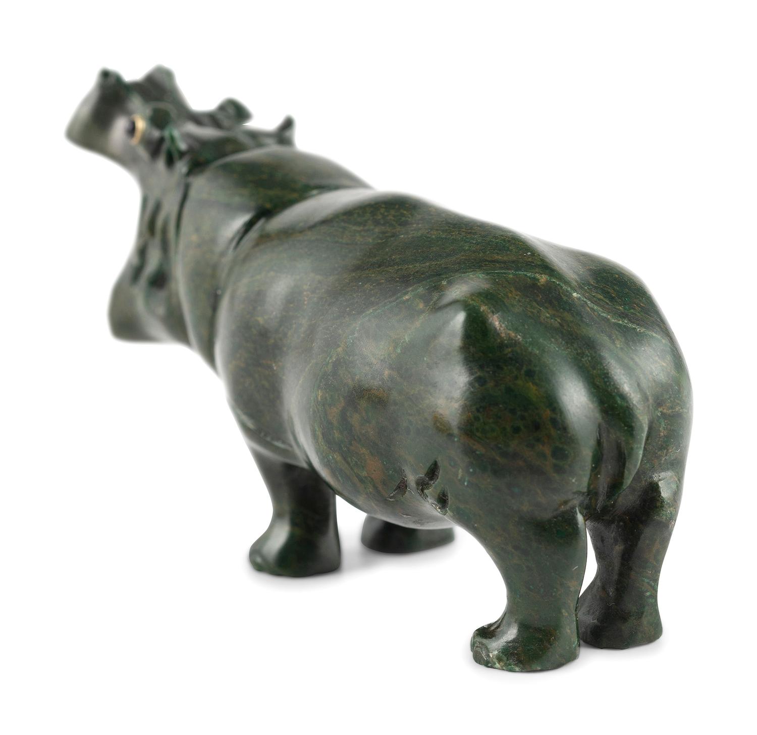 A Russian Carved Hardstone Hippopotamus