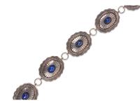 Navajo Sterling Silver and Lapis Link Concha Belt