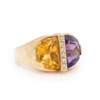 Amethyst, Citrine, and Diamond Ring