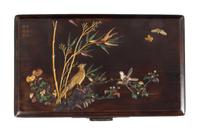 A Harstone Embellished Hardwood Chest Length 13 1/2 inches.