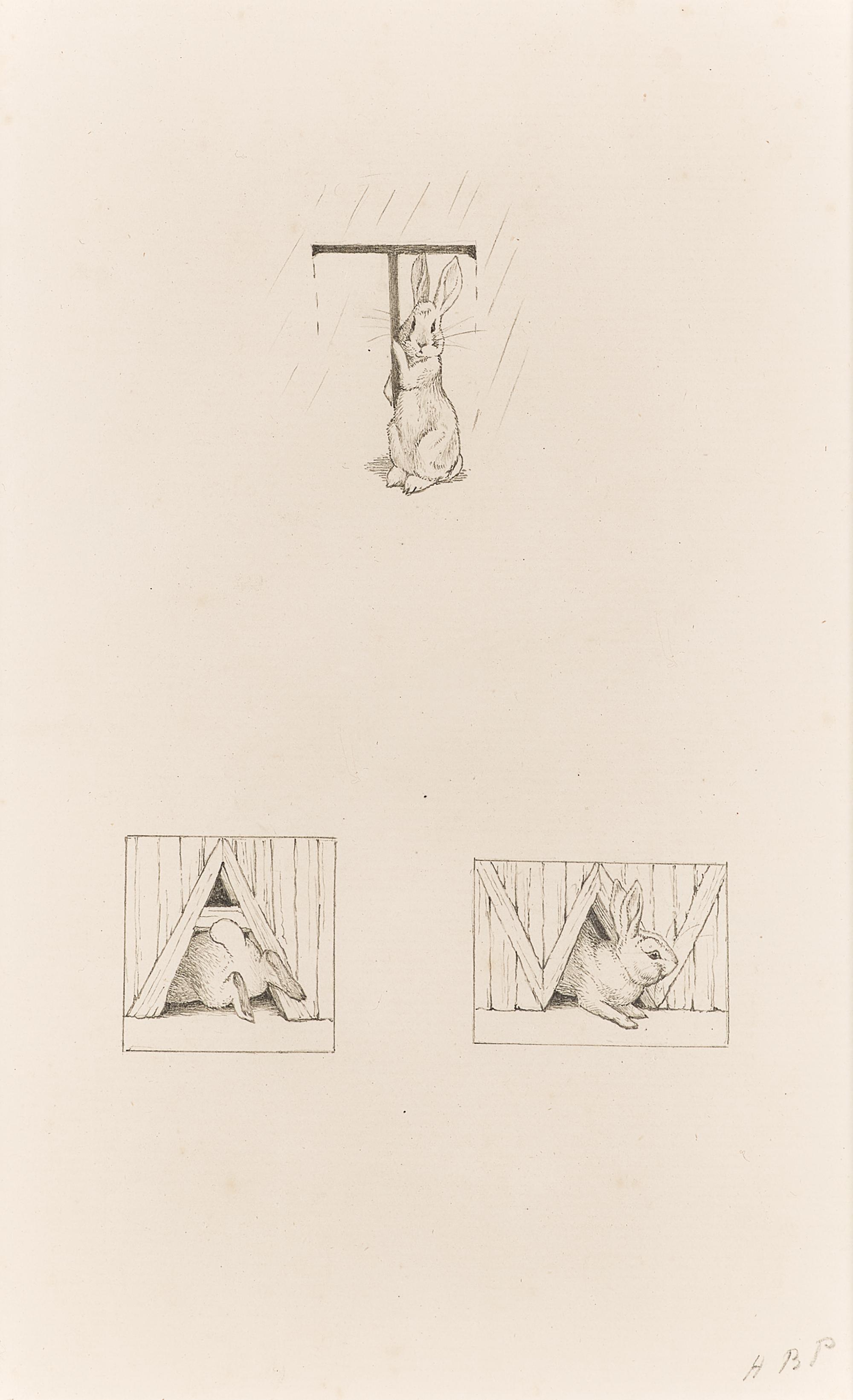 Initials T. A. and W. with Rabbit Motifs , ca. 1890s