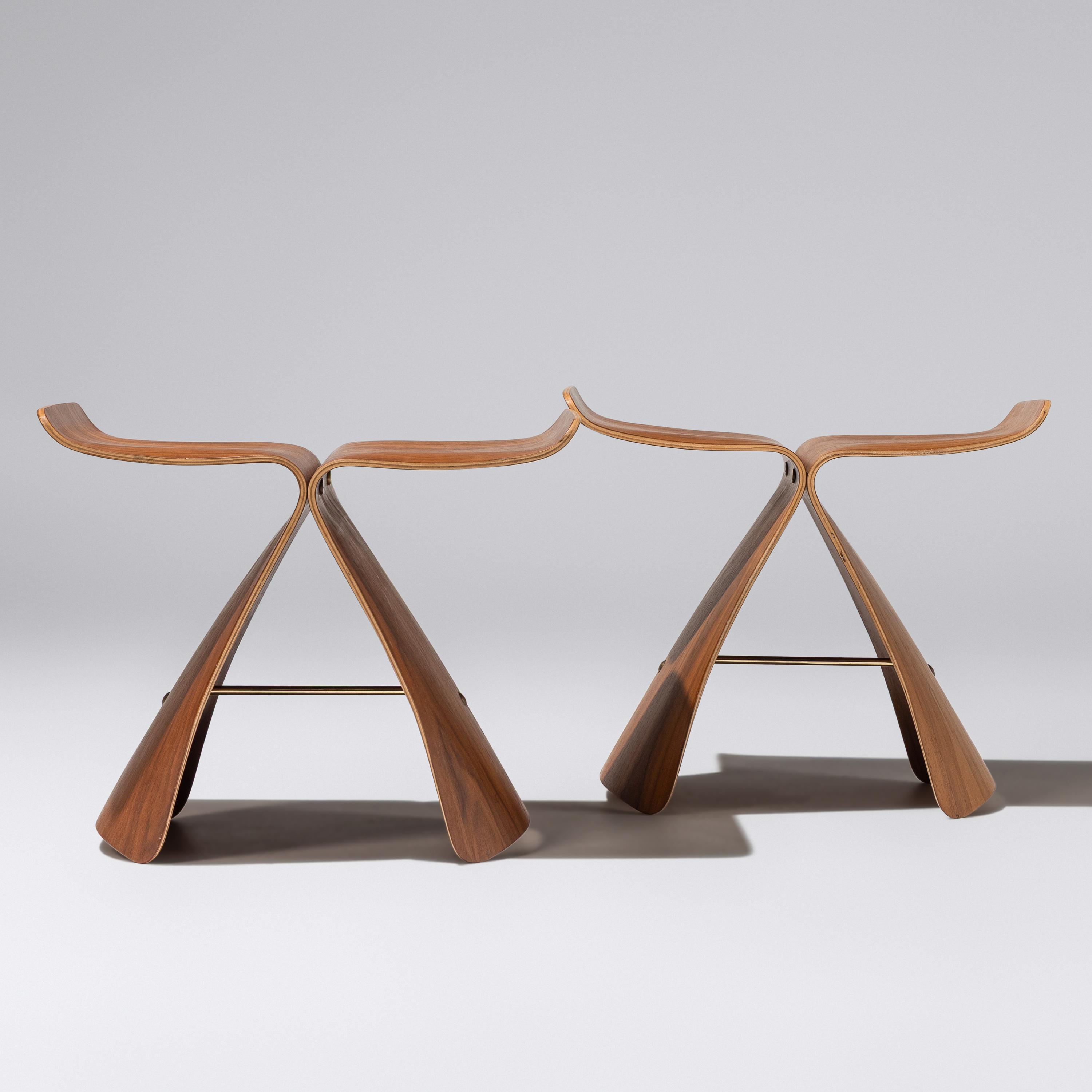Sori Yanagi (Japanese, 1915–2011) — Pair of Butterfly Stools for Tendo Mokko, Japan, 1954 / c. 2010