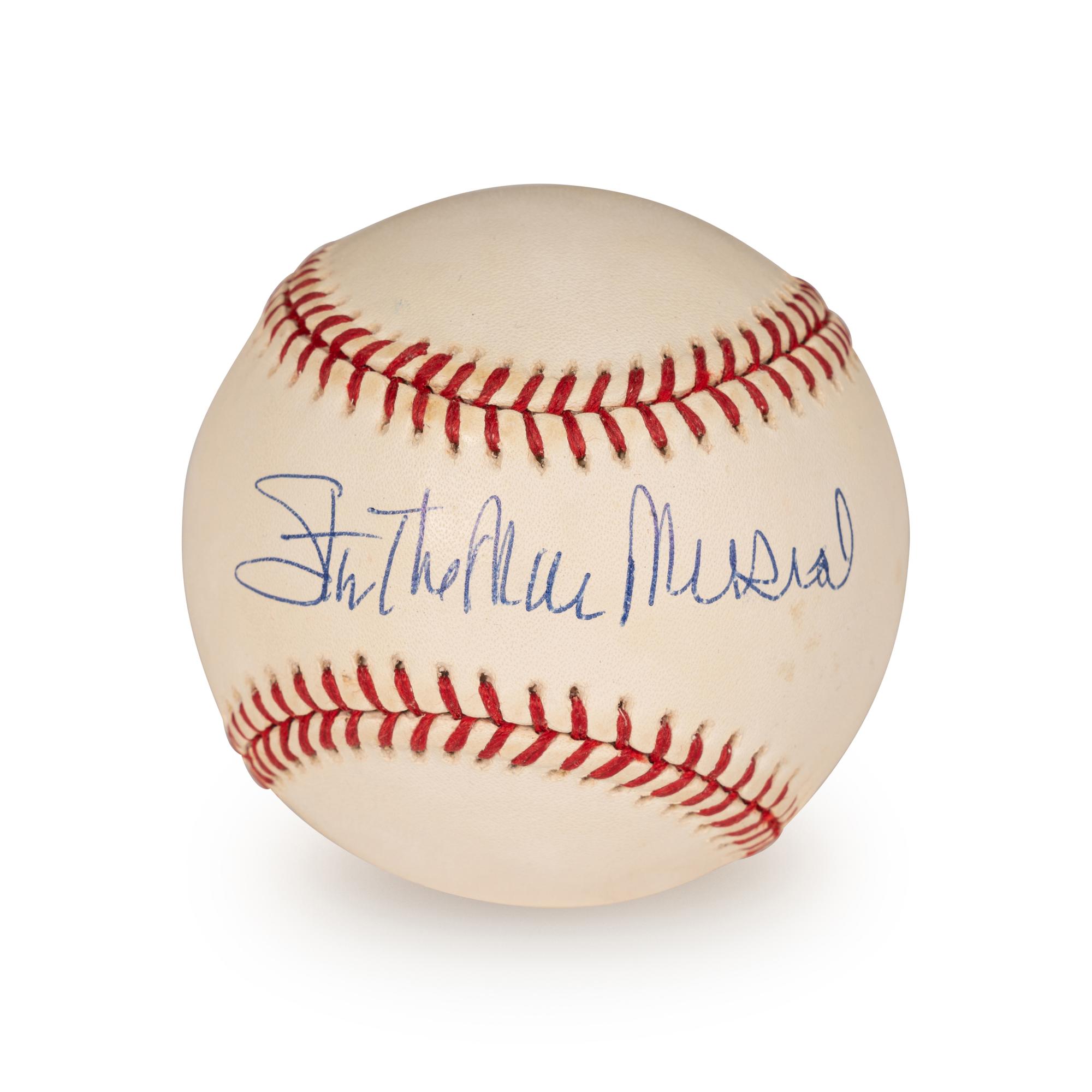 A Stan Musial Signed Autograph Baseball Inscribed The Man (Beckett Authentication Services BAS Certified)