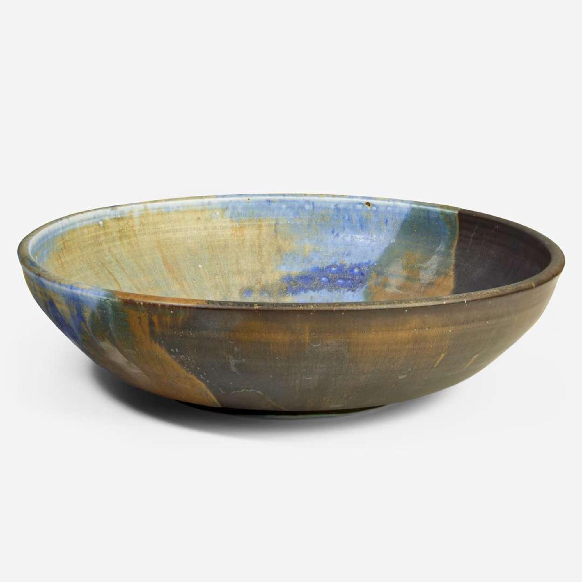 Toshiko Takaezu (American, 1922–2011) Blue and Brown Bowl, USA, circa last quarter 20th century