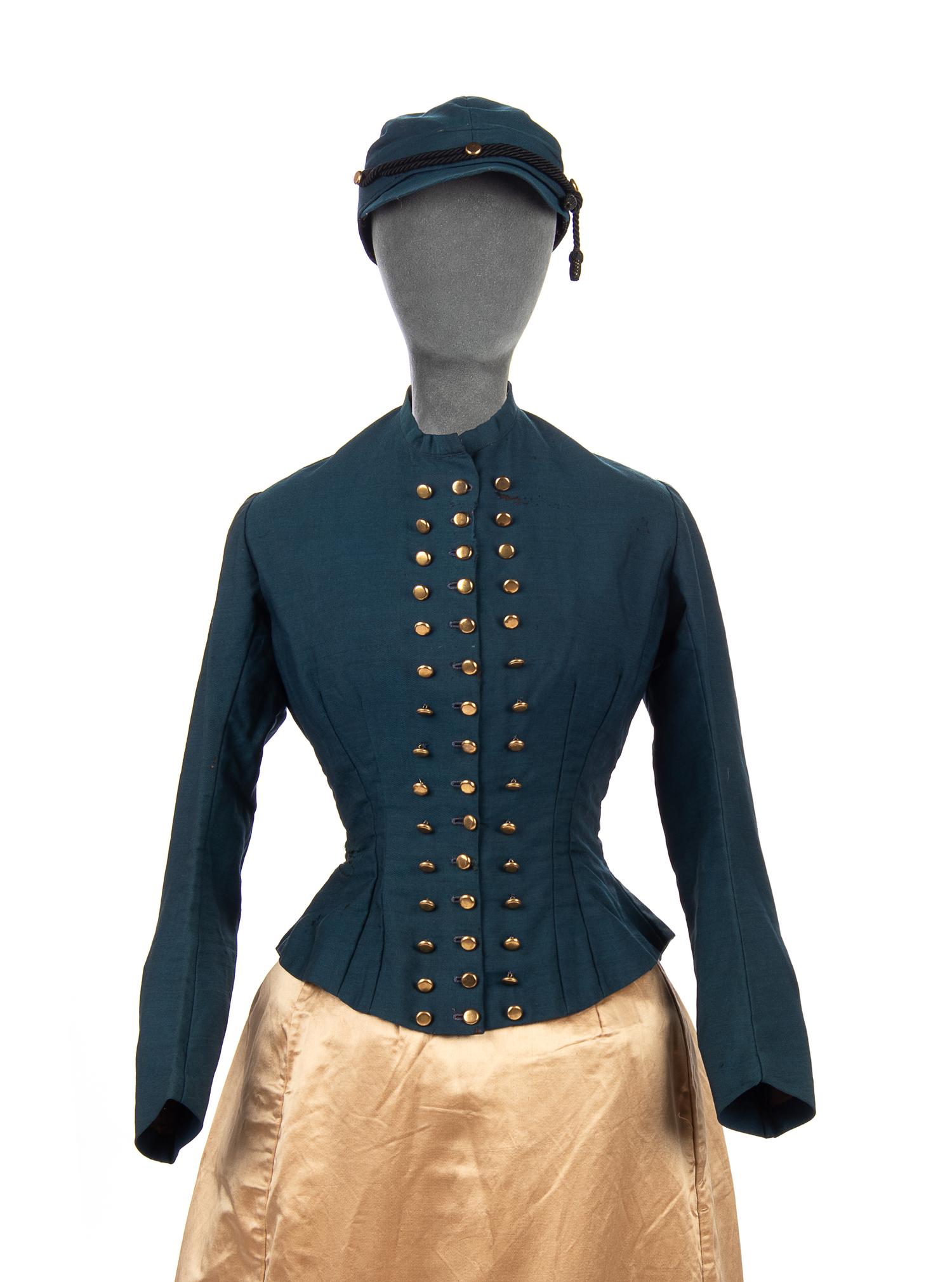 Women's Riding Bodice & Matching Hat, 1880s