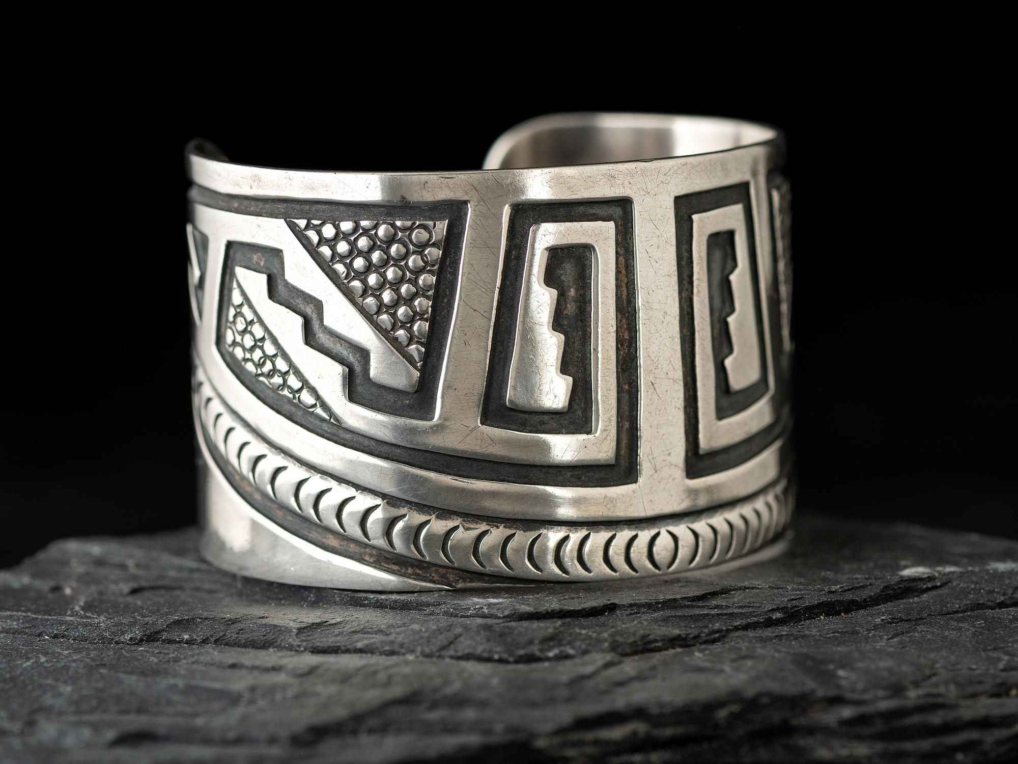 Silver Overlay Cuff Bracelet
