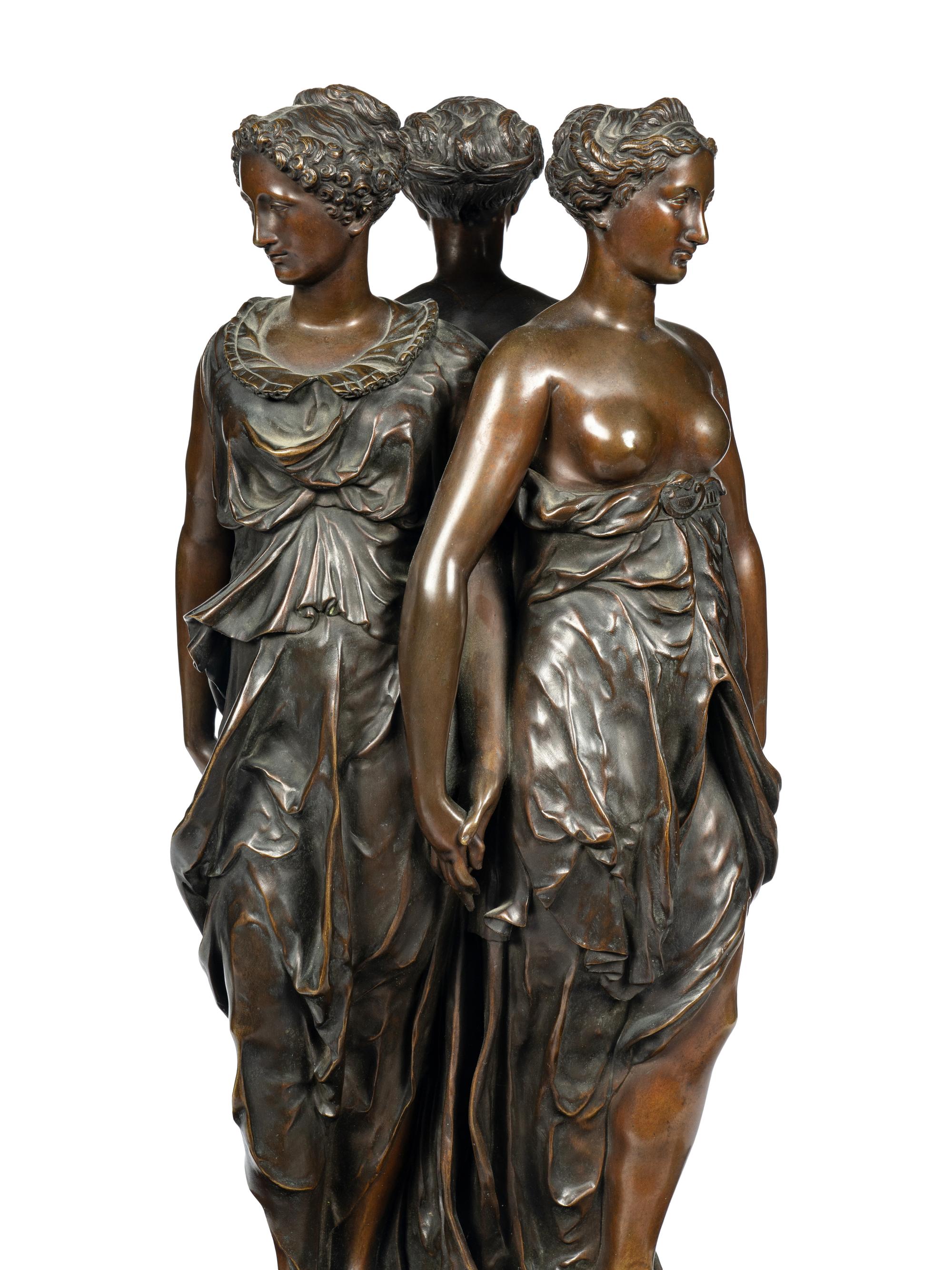 A French Bronze and Marble Figural Clock