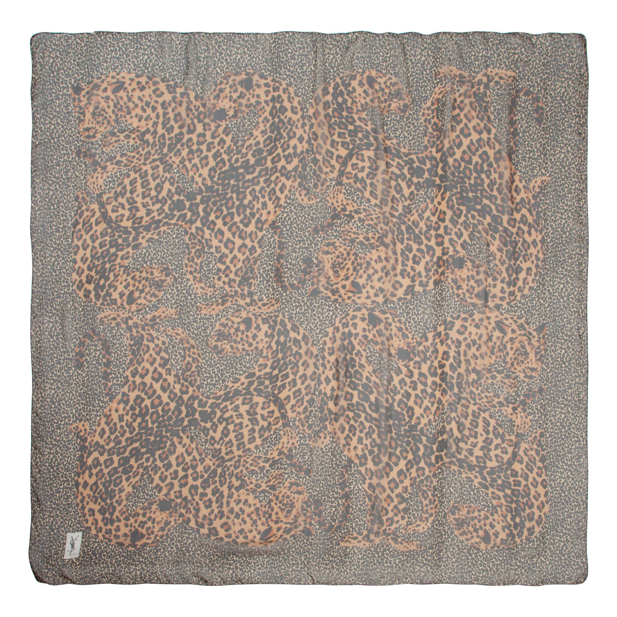 Four Designer Silk Scarves Including Lalique, Gucci, and YSL