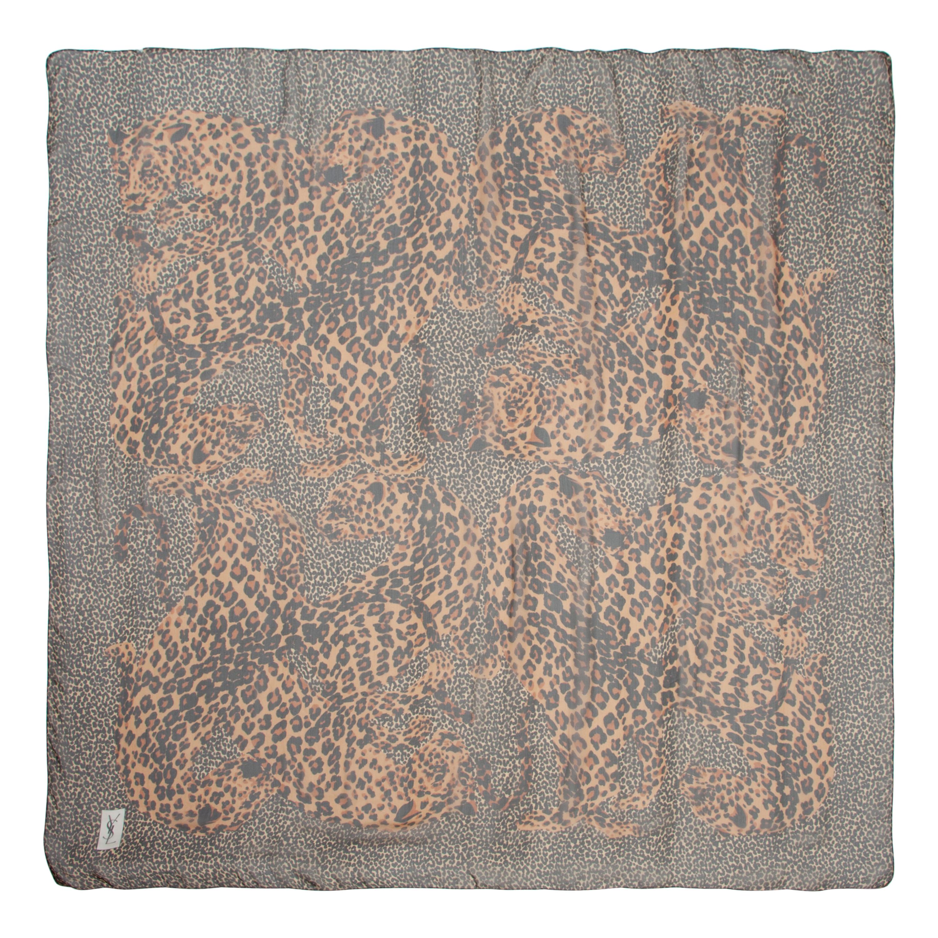 Four Designer Silk Scarves Including Lalique, Gucci, and YSL