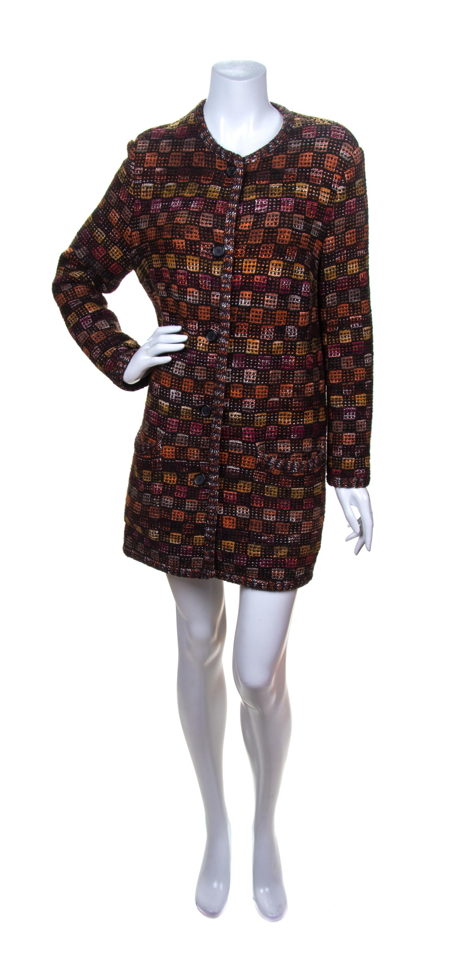 A Missoni Multicolor Wool Blend Knit Coat,