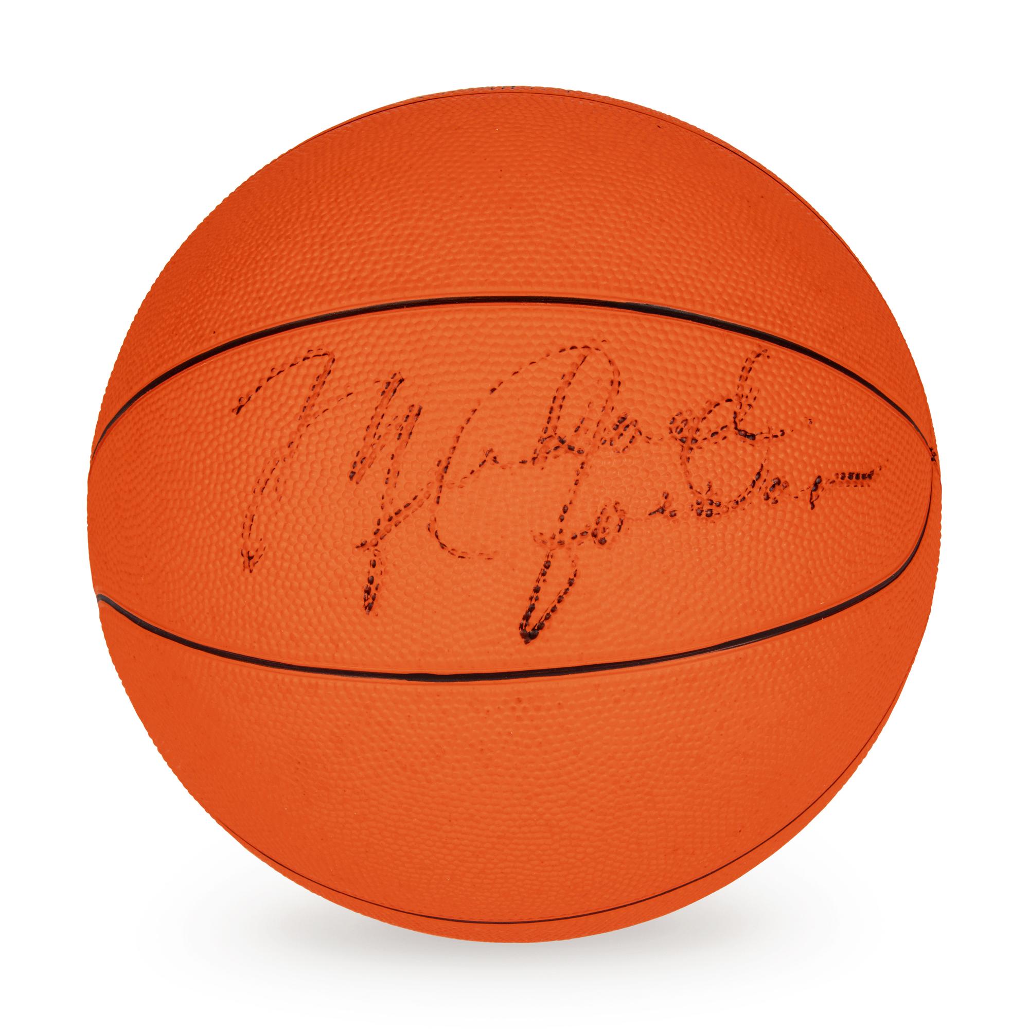 A Michael Jordan Vintage Signed Autograph Basketball (Beckett Authentication Services, Moss Family Letter) — Signature Obtained By Renowned Photographer Jean Moss During Commercial Photoshoot With Jordan