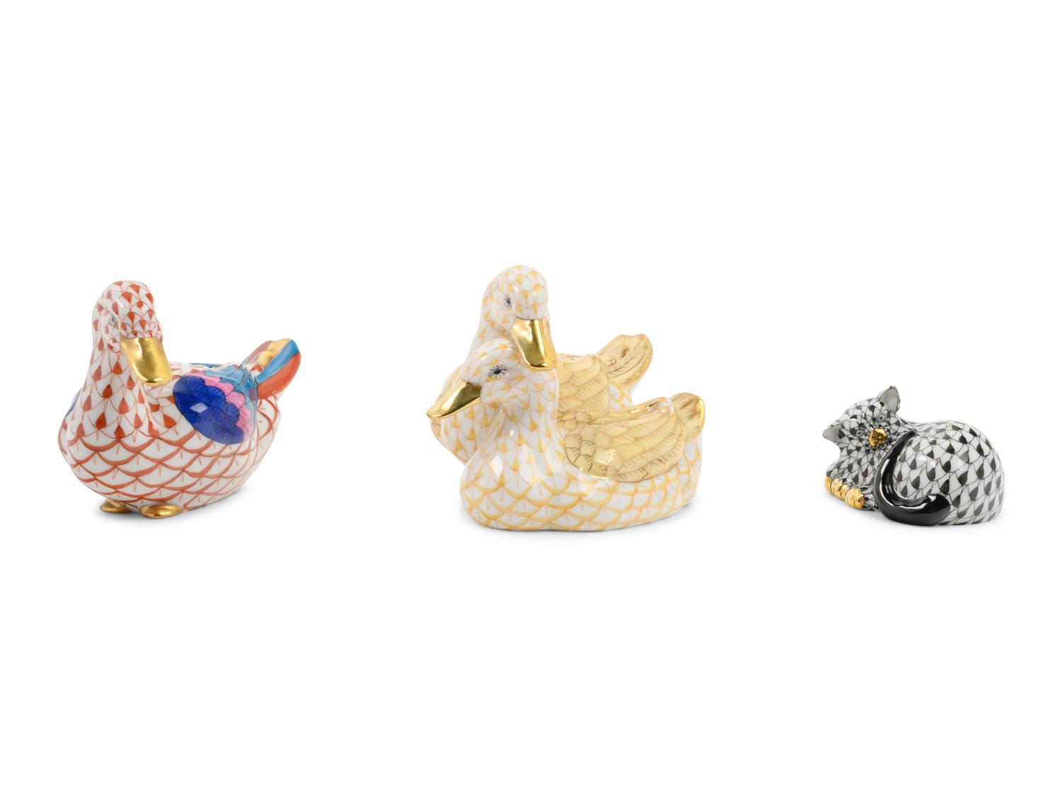 Three Herend Porcelain Articles