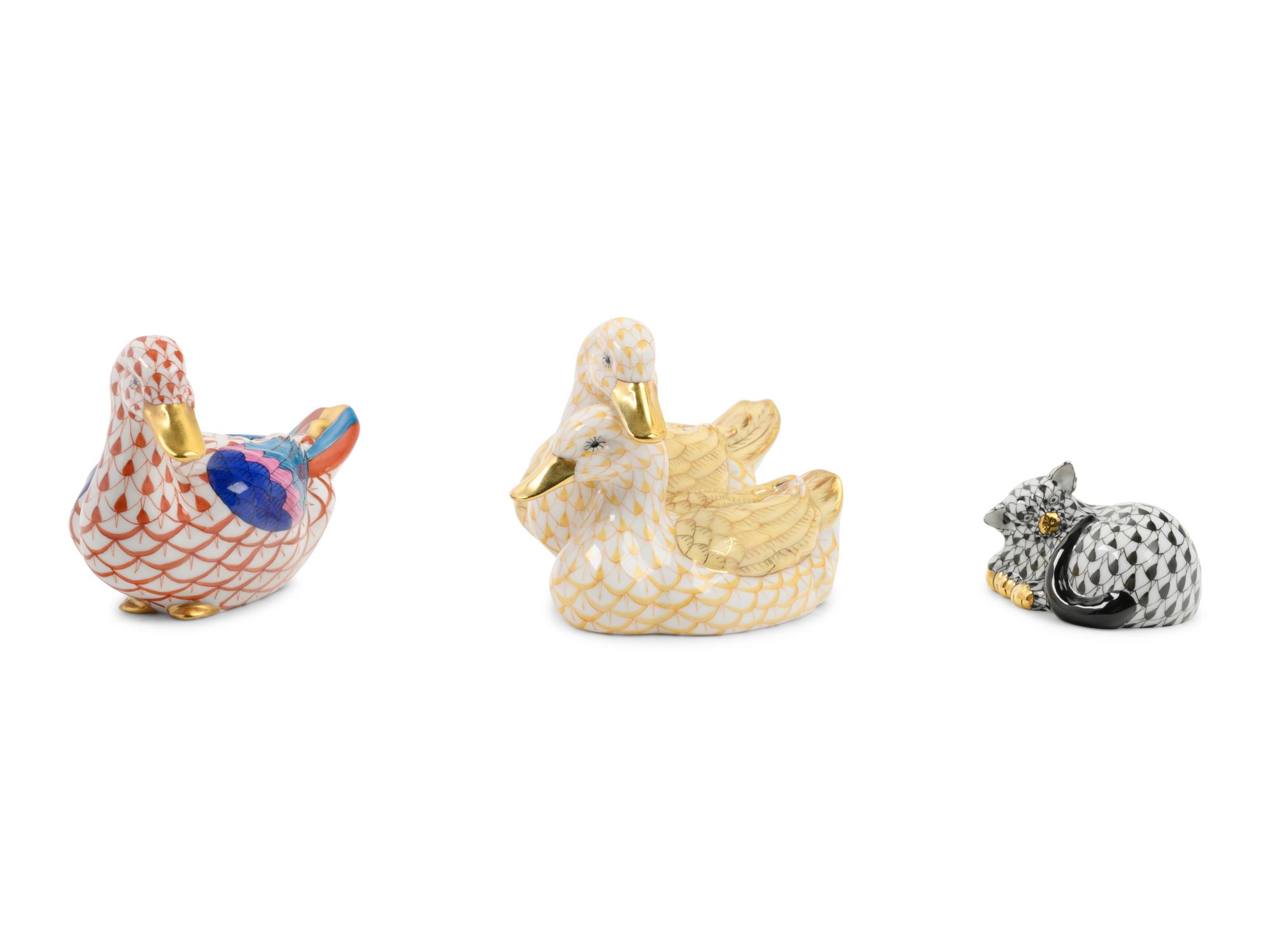 Three Herend Porcelain Articles