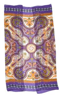 A Fiorio Multicolor Sheer Silk Scarf, 50" x 50".