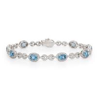 Simon G., White Gold, Diamond and Aquamarine Bracelet