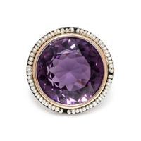 ANTIQUE, AMETHYST AND SEED PEARL BROOCH