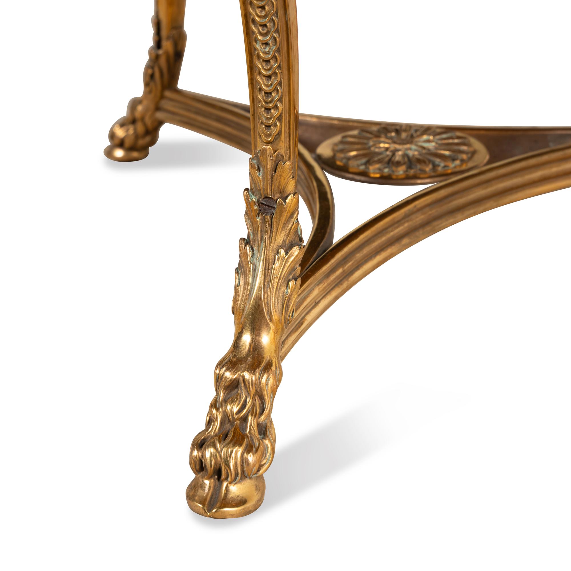 A French Gilt Bronze and Marble Guéridon