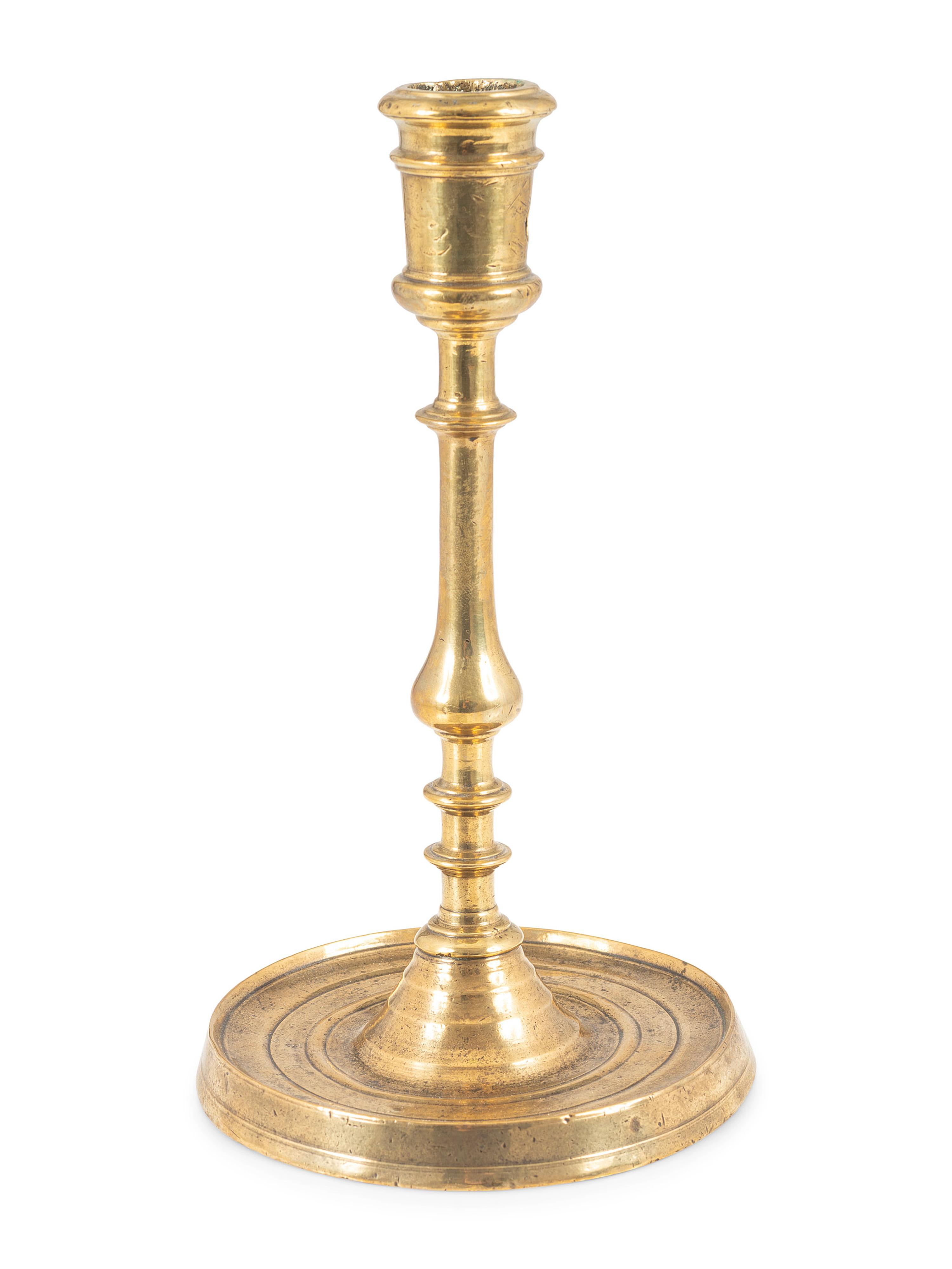 A Rare Flemish Brass Candlestick