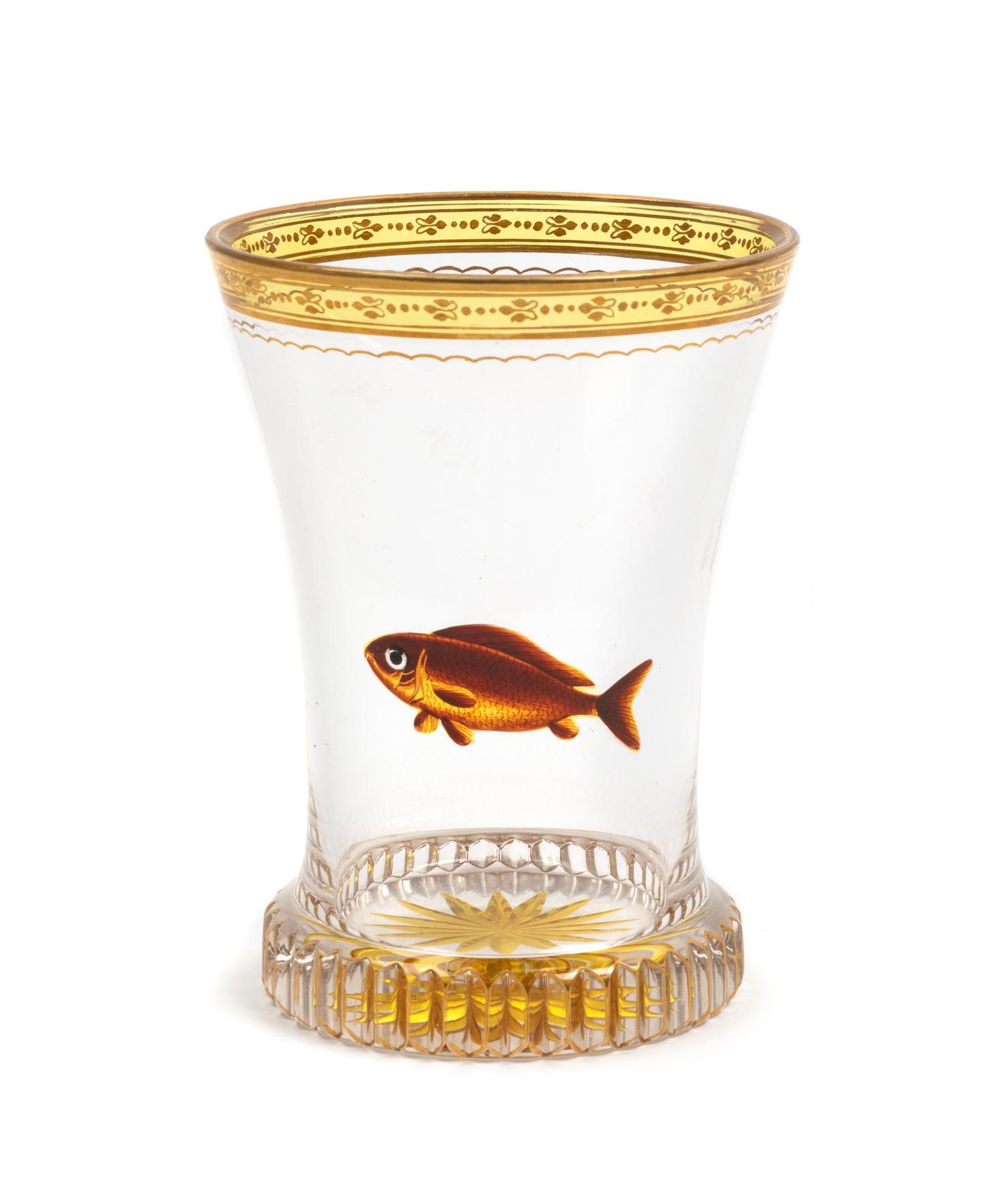 A Biedermeier Enameled Glass Beaker Height 5 1/2 x diameter 3 1/4 inches. — ANTON KOTHGASSER, VIENNA, CIRCA 1825