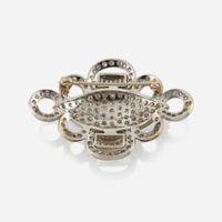A diamond and white gold brooch