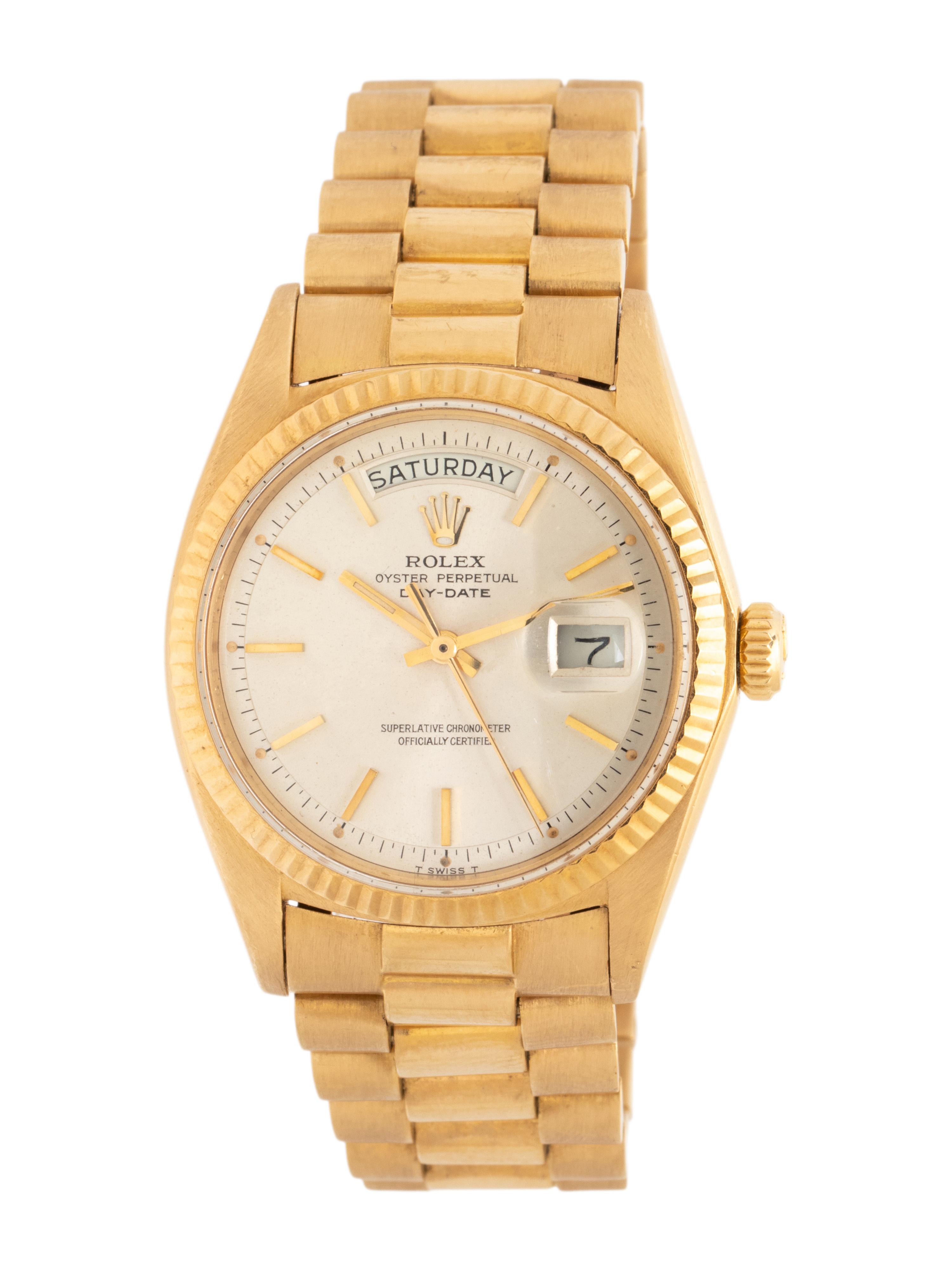 ROLEX, REF. 1803 18K YELLOW GOLD 'DAY-DATE' WATCH WITH ORIGINAL RECEIPT