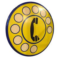 An Enameled Iron Telephone Sign 19" W x .5" D x 19" H — Italy, Mid-20th Century