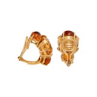 SEAMAN SCHEPPS, YELLOW GOLD AND CITRINE EARCLIPS