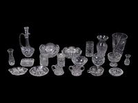 A Collection of Twenty American Cut Glass Tablewares Height of tallest 10 inches.