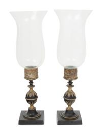 A Pair of Continental Metal Candlesticks