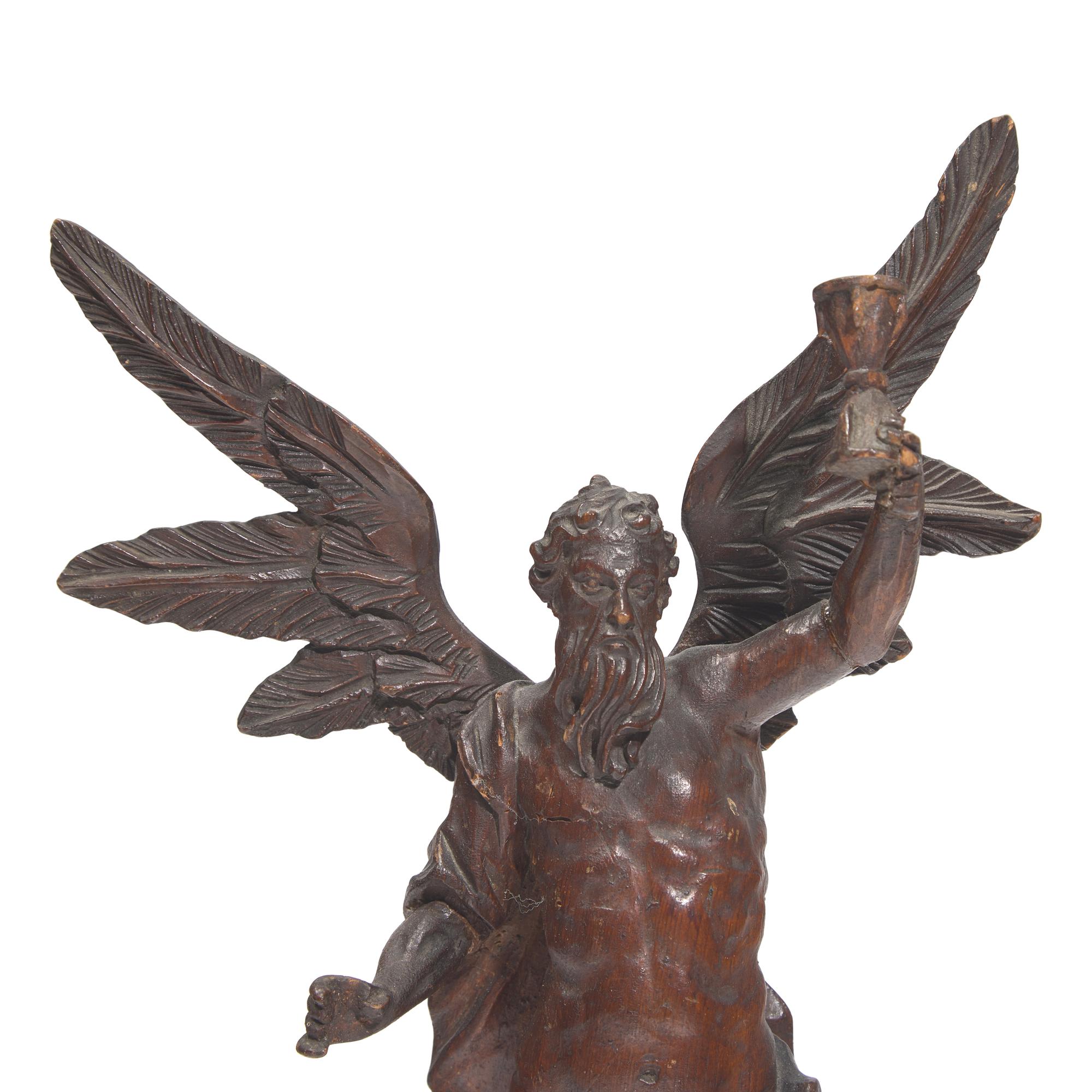 A Continental Carved Wood Figure of St. John the Baptist