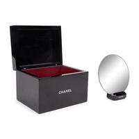 Chanel, Lacquered Logo Box & Vanity Mirror